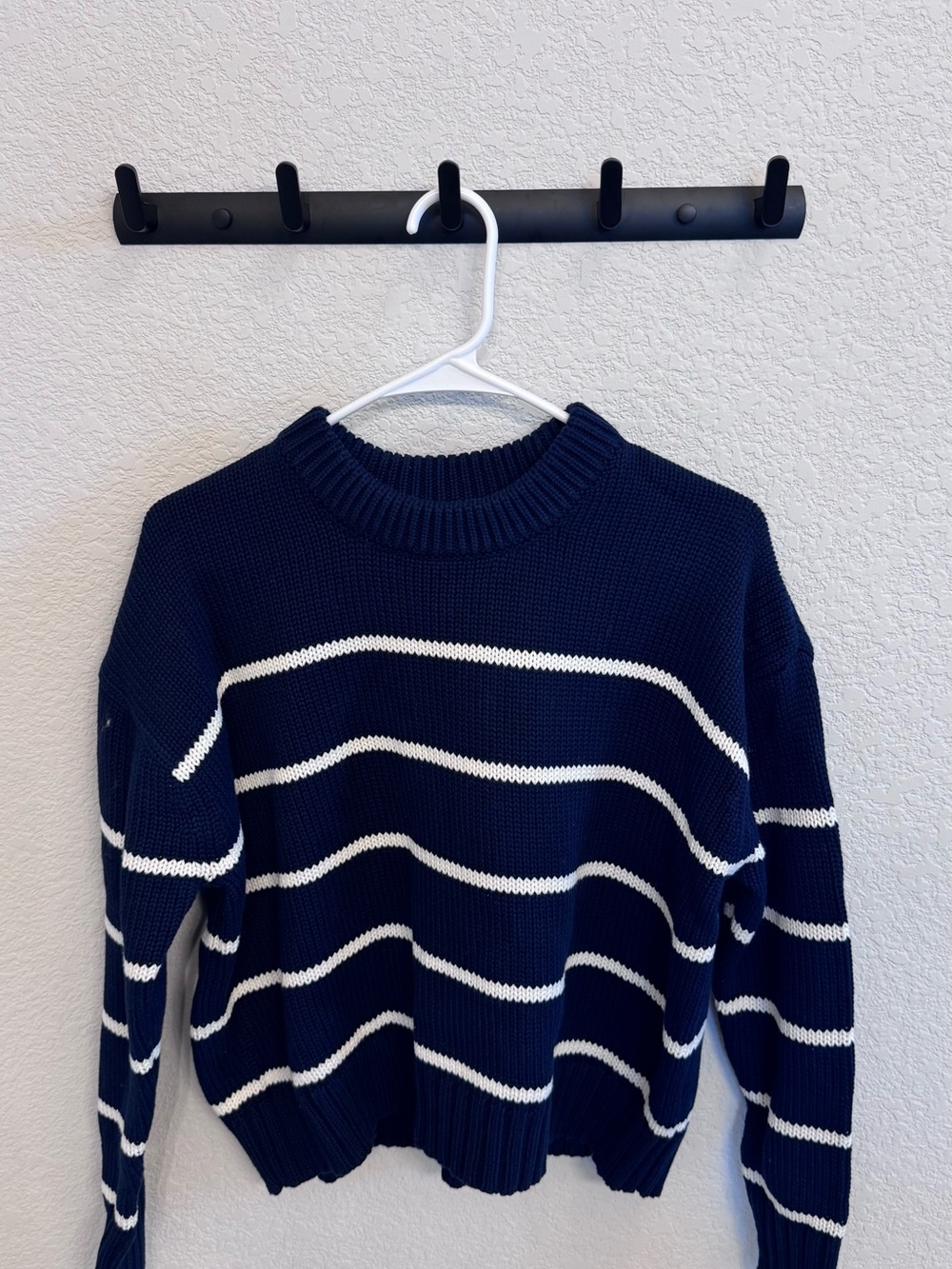 Quince 100% Organic Cotton Striped Crew Sweater women’s size XS